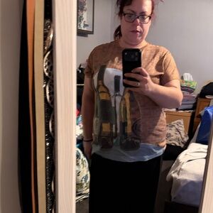 Disney Brown and Black Short Sleeve Tee